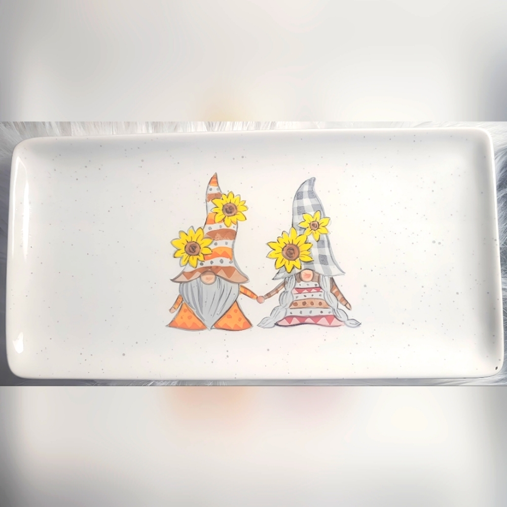 *NEW* Heartland Hive Fall/Sunflower Gnome Rectangular Platter/Plate/Serving Dish